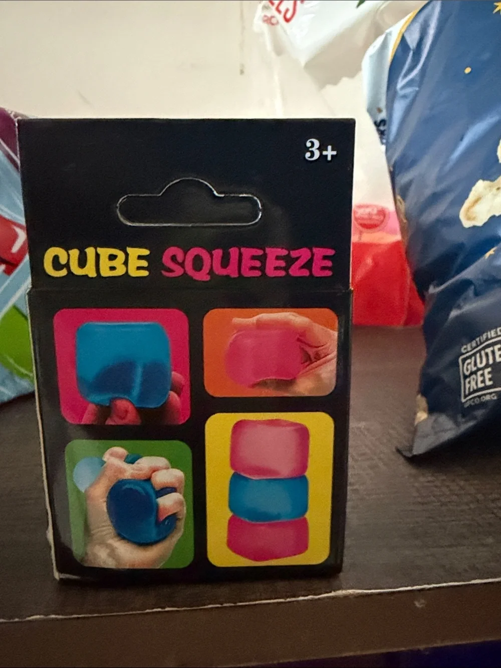 Cube Squeeze Red Stress Toy -  Needoh Super Solid Squish